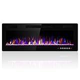 Electactic 50 inches Electric Fireplace Recessed and Wall Mounted Electric Fireplace, Fireplace...