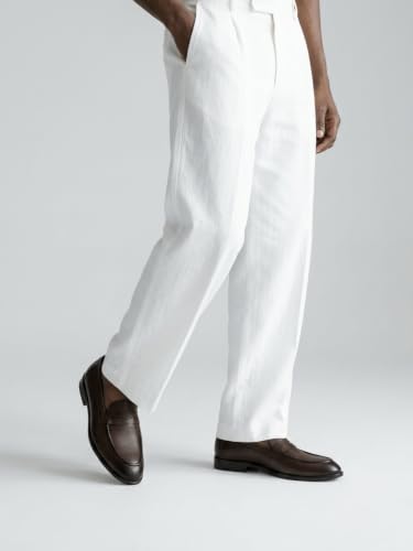 Image of Leather Flap Penny Loafers with TPR Sole for Men
