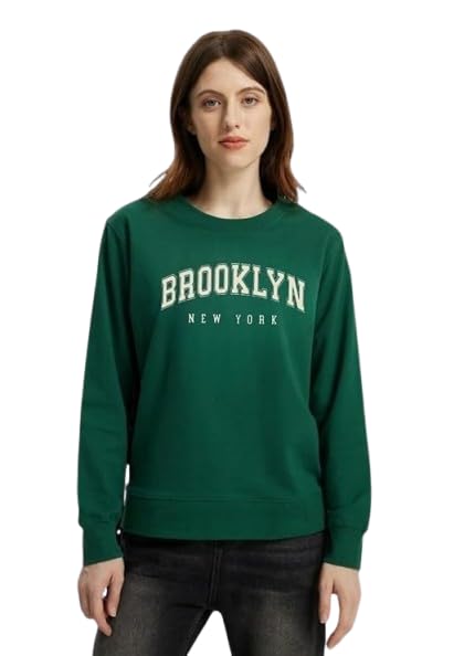 STARTUP Woman Sweatshirt For Winter, Casual Winters Wear Fleece Pullover With Round Neck & Full Sleeves, Stylish Printed Sweat shirt, Aesthetic Streetwear, Everday Comfort