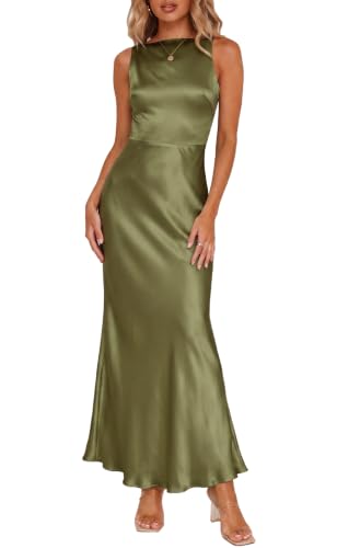 Image of Summer Backless Satin Maxi Dresses for Women 2026 Formal