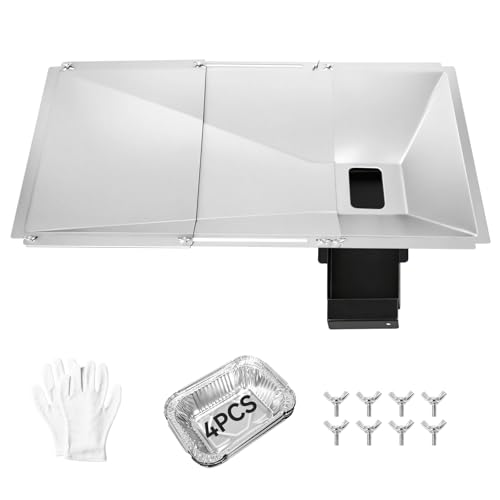 FORYEYC Bac collecteur de graisse universel, réglable de 60 cm à 80 cm, pour barbecue à gaz 3/4/5 brûleurs (ajustement de 60 à 80 cm), bac de récupération de...