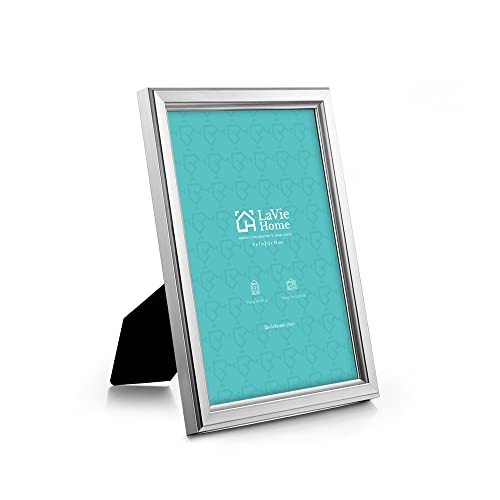 Lavie Home 5X7 Picture Frames (6 Pack, Silver) Simple Designed Photo Frame With High Definition Glass For Wall Mount & Table Top Display, Set Of 6 Classic Collection #TOP1