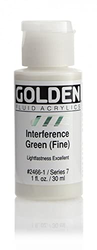 Golden Fluid Acrylic Paint 1 Ounce-Interference Green Fine