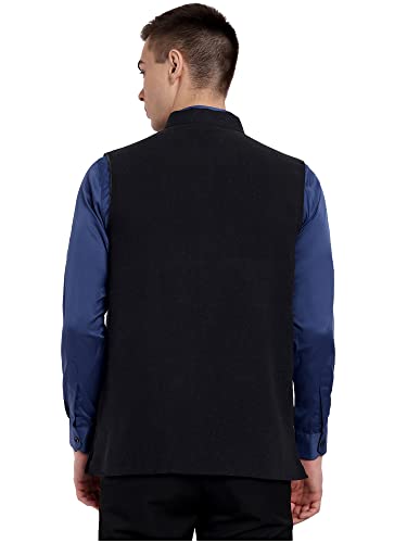 SKAVIJ Mens Classic Nehru Jacket Plain Handmade Cotton Solid Design Hip length Sleeveless Waistcoat2