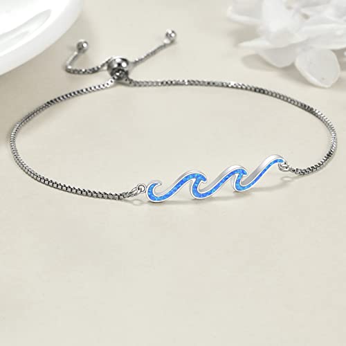 YFN Wave Bracelet 925 Sterling Silver Wave Bracelet Ocean Jewelry Beach Gifts For Women Gifts2