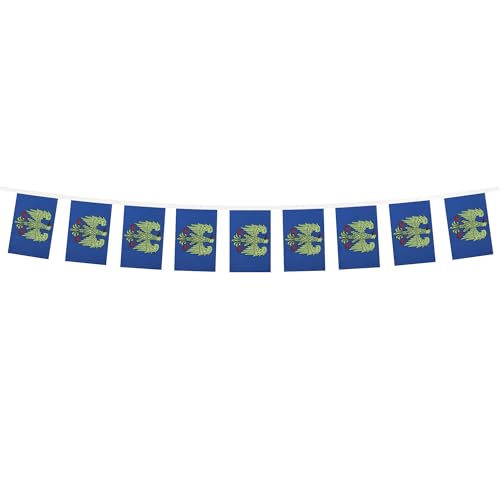 Image of AZ FLAG Friuli-Venezia Giulia 6 meters BUNTING Flag 20 flags 9'' x 6'' - Italy - Italian Region STRING flags 15 x 21 cm