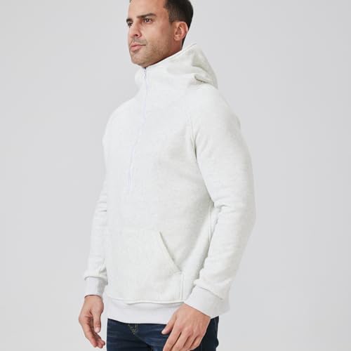 Men's Fleece Half-zip Hoodie Fit Ultra Soft Hooded Sweatshirt With Pockets Casual Pullover2