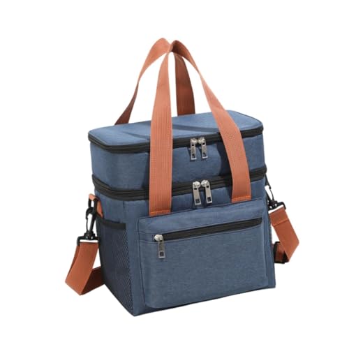 Gcljlmy Práctica bolsa aislante, bolsa de camping al aire libre, bolso reutilizable multiusos, bolsa de entrega de alimentos aislado para barbacoa y, azul