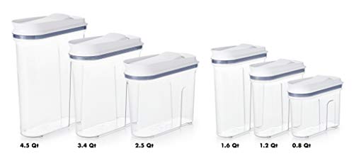 OXO Good Grips 3-Piece Airtight POP Cereal Dispenser Set,Clear,3 Piece Cereal Set