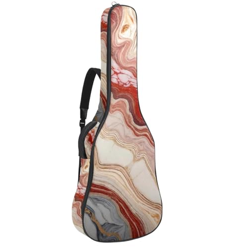 Custodia per chitarra acustica con due tasche texture colorata effetto marmo resistente allacqua doppia tracolla regolabile Texture in 42.9x16.9x4.7 in Design elegante