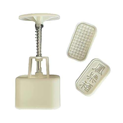 Mold 50g Cookie Cutter with 2pcs Rectangle Stamp Green Bean Cake Mid-Autumn Festival Stamper