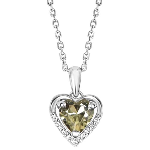 Image of SILVERTOWN 925 Silver Celestial Grace Heart Pendant Necklace | Hallmarked | White Rhodium Plated | Gift For Women and Girls