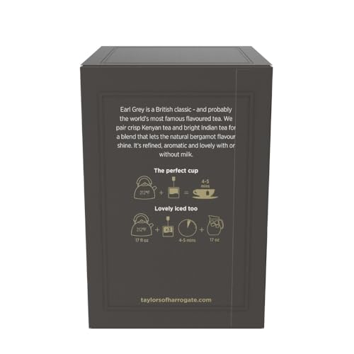 Image of Taylors of Harrogate Earl Grey, Black Tea, Individually Wrapped Bags, 20 Count (Pack of 6), Fragrant, Delicate & Light, Caffeinated, Enjoy Hot or Iced, 120 Teabags