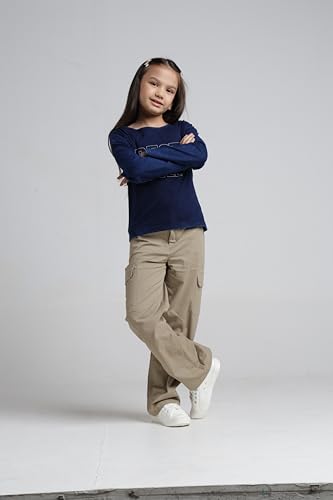 Image of Under Fourteen Only Girls Cotton Tops Collection - Round Neck, Crop Top, Full & Half Sleeve, Drop Shoulder, Ruffle Sleeve, Graphic Printed, Embroidered & Slub Knit Styles