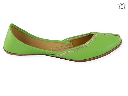 Image of Fulkari Women's Nappa Soft Genuine Leather Juttis | Bite and Pinch Free Jutis | Punjabi Jutti For Ladies | Casual Flat Stylish Mojari | Ethnic Flats For Girls |