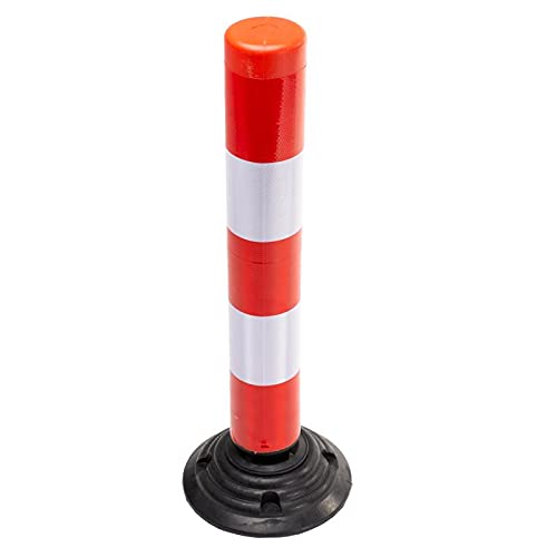 Allpax Leitzylinder überfahrbar - Park-Absperrpfosten - Selbstaufrichtender Begrenzungspfosten, Höhe 750 mm, Kunststoff, rot-Weiss