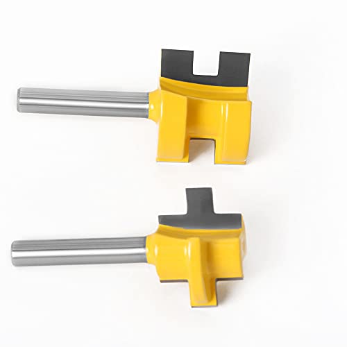 Profession PROFESSION-1176310 Al 1/4 Inch Shank Set Of 2 Pieces Matched Tongue Groove Router Bit Set Woodworking Tool Carbide Milling Cutter thumb #3