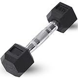 JFIT Rubber Hex Dumbbell, 40 LB, Single