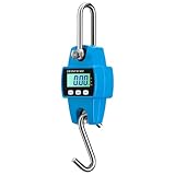Figoday 吊りはかり デジタルクレーンスケール バネばかり 300kg 500kg対応 高精度0.05kg 携帯式 電子吊秤 単位切替可能 産業用 計量器 大型荷物 測定 商業利用 家庭用 工場 倉庫 荷揚げ 作業用 コンパクト設計 LCD表示 安全フック付き 軽量 持ち運び便利 (300kg-ブルー)