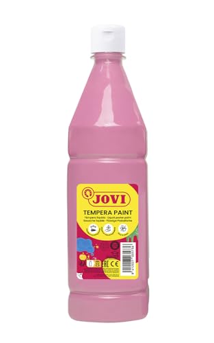 Jovi - Témpera líquida de 1000ml, Color Rosa, Pintura a base de ingredientes naturales, Fácil de lavar, Sin gluten, Ideal para uso escolar (51105)