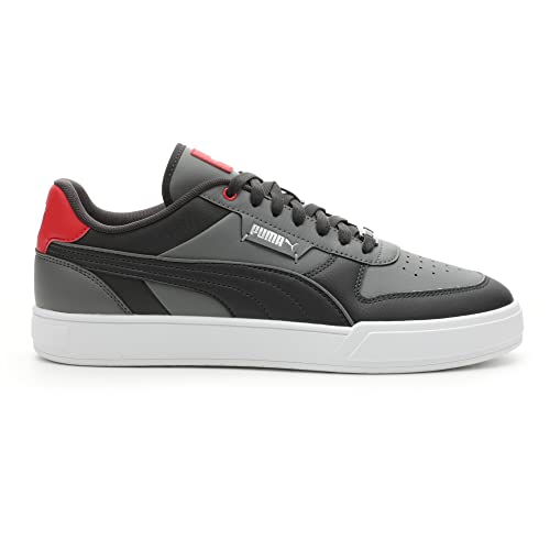 Image of PUMA Men's CAVEN DIME Sneaker, Flat Medium Gray-Flat Dark Gray-For All Time Red, 9.5