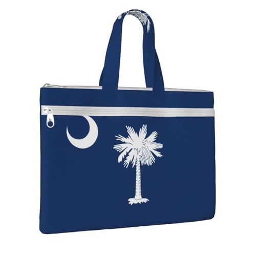 South Carolina Flag Canvas Document Bag Briefcase For Professionals And Executives2