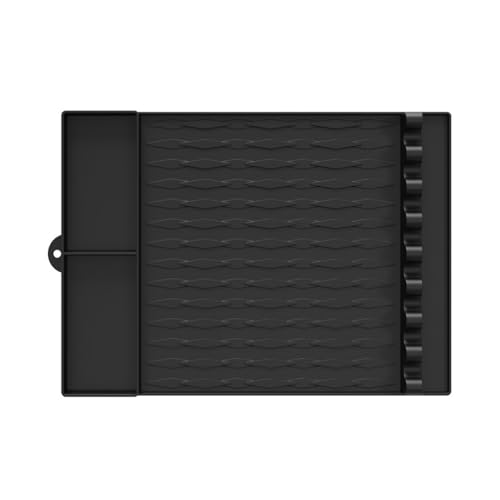 Grillmatte, 42,5 x 30 cm, Grill-Seitenablagematte, Silikon-Grillwerkzeug-Matte, Grill-Seitenablagematte, Silikon-Grillzubehör für Grill, Outdoor (BK)