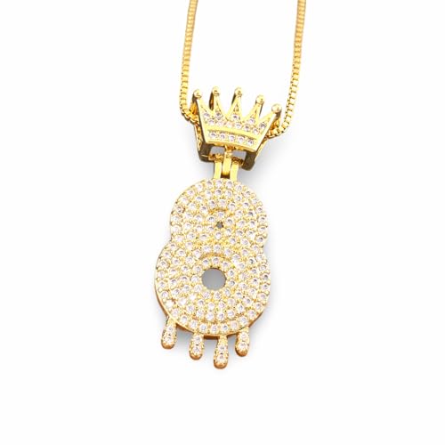 Collier couronne chiffres arabes doré : le cadeau d'anniversaire parfait pour elle