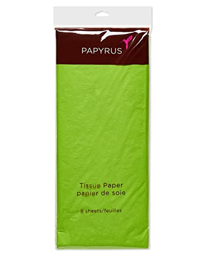 Image of Papyrus 8 Sheets 20 in. x 26 in. Lime Green Tissue Paper for Fathers Day, Graduation, Birthdays and All Occasions