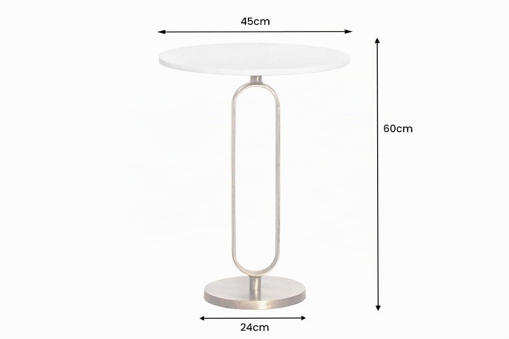 Beistelltisch ELEGANCE 45cm - gold weiß - Marmor - handgefertigt Couchtisch