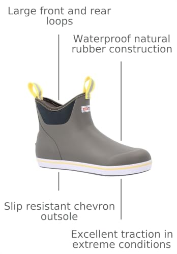 Image of XTRATUF 6 inch Men's Ankle Deck Boot - Lightweight, 100% Waterproof Rubber Footwear - Non-Marking, Slip-Resistant Outsole - Moisture-Wicking Liner