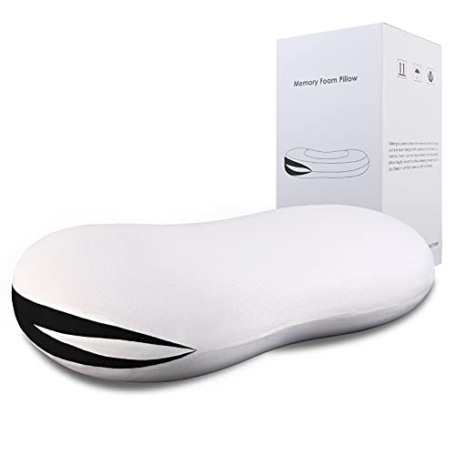 Cervical Memory Foam Pillow for Neck and Shoulder Pain Relief, Ergonomic Side Sleeper Pillow for Side Back Stomach Sleepers, Bean Shaped Cervical Pillows for Sleeping Support, Soft Cat Belly Pillow Cervical Memory Foam Pillow for Neck and Shoulder Pain Relief, Ergonomic Side Sleeper Pillow for Side Back Stomach Sleepers, Bean Shaped Cervical Pillows for Sleeping Support, Soft Cat Belly Pillow