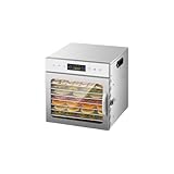 MORLU フードドライヤー 6~18層 食品乾燥機 ステンレス鋼 過熱防止機能内蔵 受け皿付きフード乾燥 タイマー付き 大容量 使用簡単 野菜/果物/ジャーキー 家庭用 業務用 (タッチスクリーン（二重層ボディ）,8層)