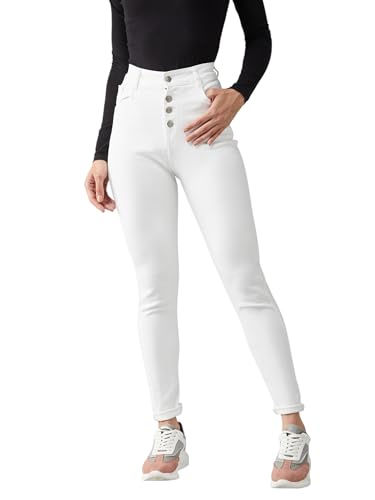 Image of Dolce Crudo Women's Skinny Fit High Rise Regular Length Stretchable High Waist Denim Jeans