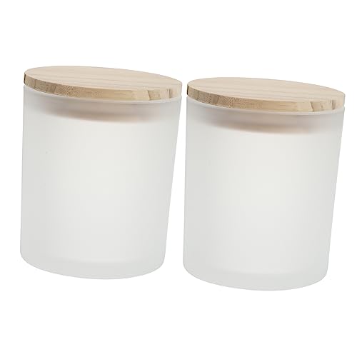 MUCKLILY 2Pcs Candle Holders with Lids Creative Aromatherapy Glass Cups for Home Decor Elegant Candle Containers for DIY for Parties and Weddings