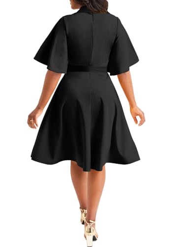 Xinlees Womens Casual Formal Fit and Flare Church Wedding Guest Work Dresses3