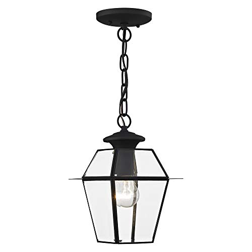 Exclusive Livex Lighting 2183-04 Westover 1-Light Outdoor Hanging Lantern, Black
