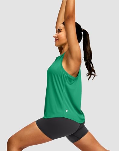 Image of Women's Workout Tops Racerback Athletic Tank Tops Sleeveless Loose Fit Yoga Running Gym Shirts for Women