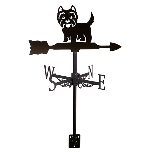 XAoSCd Banderuola A Forma di Gallo, Banderuola in Metallo per Cortile, Tetto, Giardino, Segnaletica Direzionale, Indicatori di Direzione del Vento in Ferro Battuto, Kit PE,B