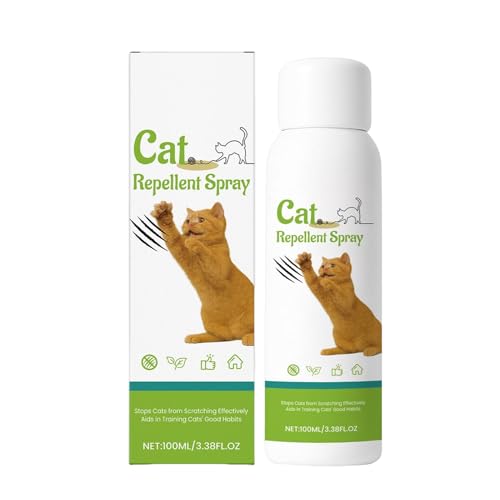 猫のスクラッチスプレー - 100ml 天然アンチスクラッチフォーミュラ、家具プロテクター、ペット抑止剤 |効果的な猫抑止スプレー 子猫、子犬、カーペット、ソファ、革、植物、おしっこトレーニングに最適