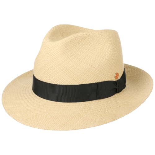 Mayser Albenga Panama Bogarthut Panamahut Strohhut Sommerhut Sonnenhut Herren - Made in The EU mit Ripsband, Ripsband Frühling-Sommer - 60 cm Natur