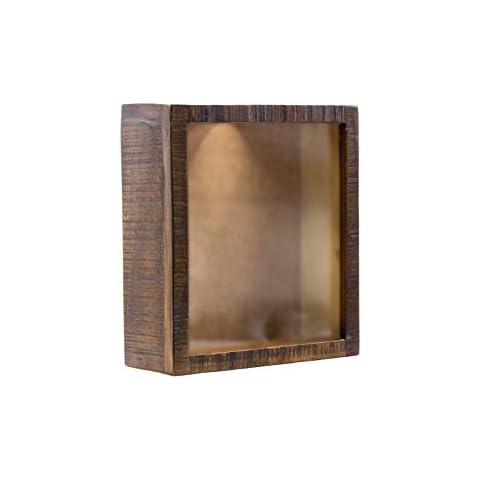 Woodkings® Korken Sammelbox 25x28cm Mango Holz braun Vintage rustikal Wandregal Cover