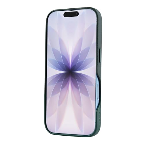 Image of TEKNE Dual-Tone Vegan Leather Case for iPhone 17 | MagSafe Compatible | 2m Drop Protection | Slim & Scratch Resistant | Raised Camera Protection Back Cover - Green