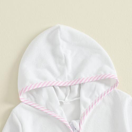 Image of Girls Boys Terry Cloth Swim Cover Up Zip Up Hooded Bathing Suit Coverup Wraps Kids Pool Beach Robe Cover-Up Kimono