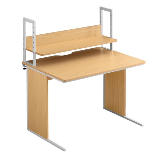 Amazon | タンスのゲン デスク 机上ラック付き 幅100cm 奥行70cm PC
