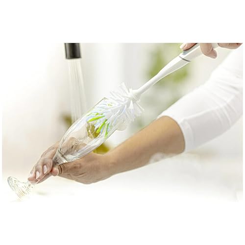 Image of Scotch-Brite Glass and Water Bottle Brush, Long-Lasting,Safe on Glassware,Shaker Bottles,Food Processors & More,Non-Slip Handle, Durable,Reusable,Clean in Top Rack of Your Dishwasher (Pack of 6)