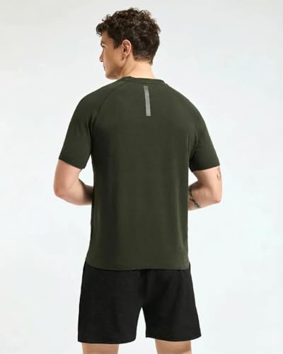 Image of Wellbi Bamboo Performance T-Shirt for Men | Raglan Sleeve Gym Training Sportswear | Quick Dry Moisture Wicking Anti-Bacterial | Ultra-Soft Breathable Eco-Friendly Activewear