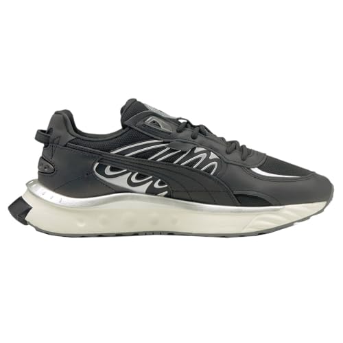 PUMA Mens Wild Rider Tecno Lace Up Sneakers Shoes Casual - Black