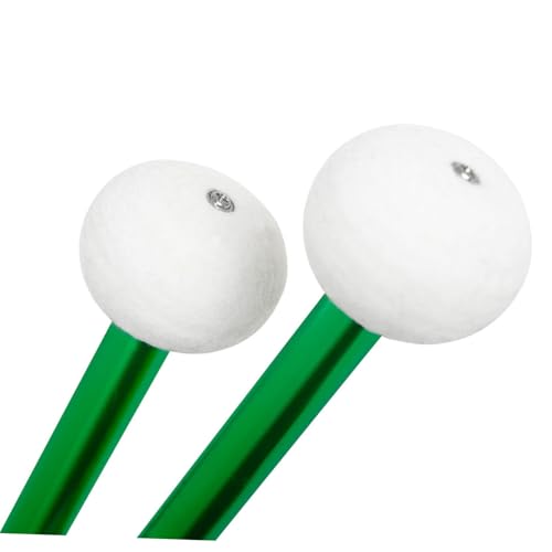FRCOLOR Baquetas de Aleación con Cabeza de Fieltro, Par para Práctica y Actuación en Batería, Duraderas y Ligeras, Color Verde miniatura 3