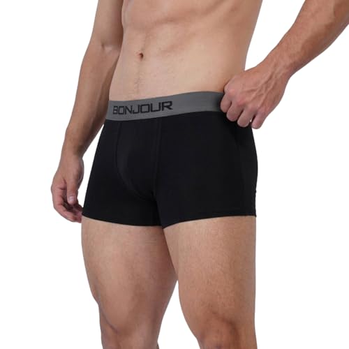 Image of Bonjour Men's Cotton Comfort Trunk - Soft Breathable Everyday Underwear (Pack of 1)